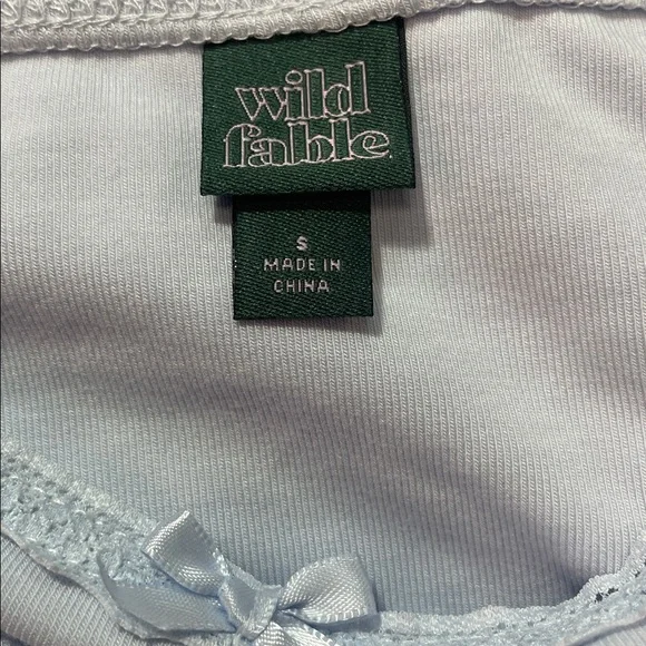 Wild Fable Off-Shoulder Blue Lace Bow Trim Long Sleeve Mini Dress Var Sizes NWT - Picture 6 of 10